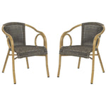 Safavieh Dagny Arm Chair , PAT4000 - Chocolate/Light Brown (Set of 2)