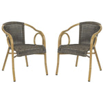 Safavieh Dagny Arm Chair , PAT4000 - Chocolate/Light Brown (Set of 2)