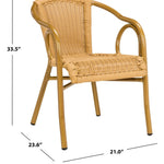 Safavieh Dagny  Arm Chair , PAT4000 - Natural/Light Brown (Set of 2)