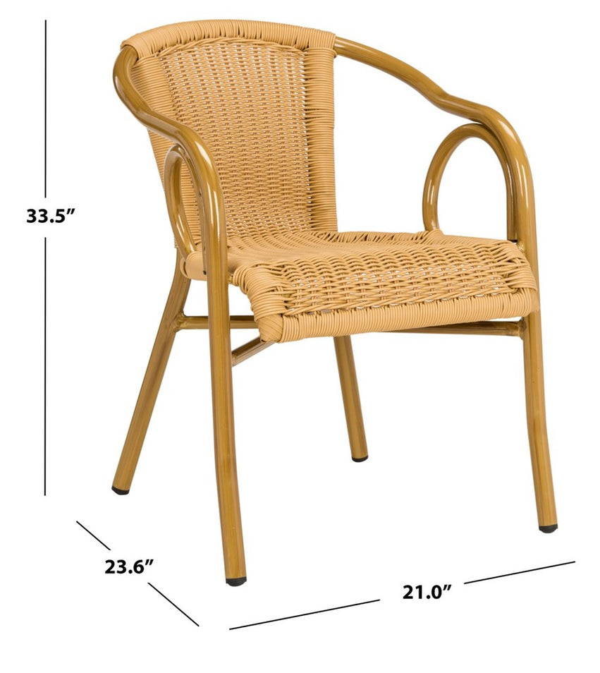 Safavieh Dagny  Arm Chair , PAT4000 - Natural/Light Brown (Set of 2)