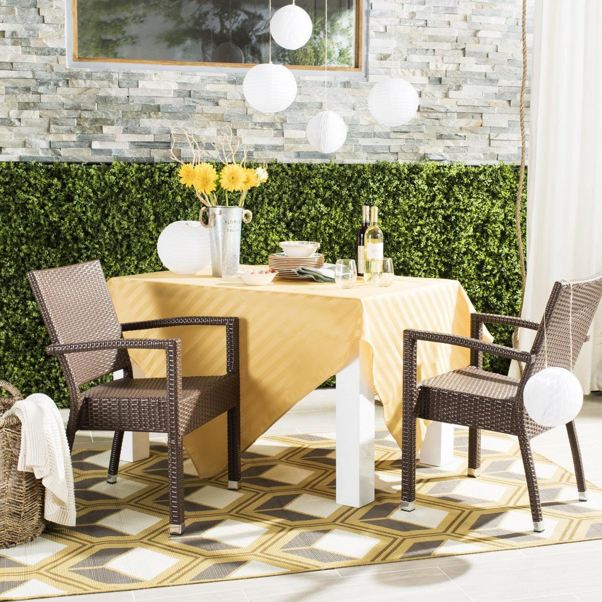 Safavieh Kelda Stacking Arm Chair , PAT4004 - Brown (Set of 2)