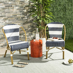 Safavieh Sarita Striped French Bistro  Side Chair , PAT4009 - Navy/White (Set of 2)