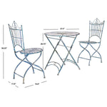 Safavieh Belen Bistro Set, One Table And Two Chairs , PAT5020 - Antique Blue