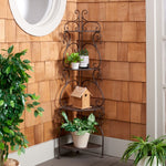 Safavieh Turuca 4 Tier Corner Shelf Unit , PAT5034 - Rustic Brown