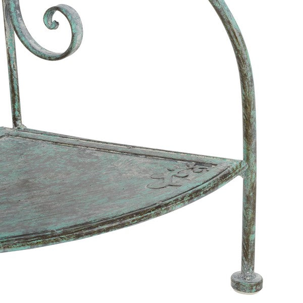 Safavieh Turuca 4 Tier Corner Shelf Unit , PAT5034 - Antique Green