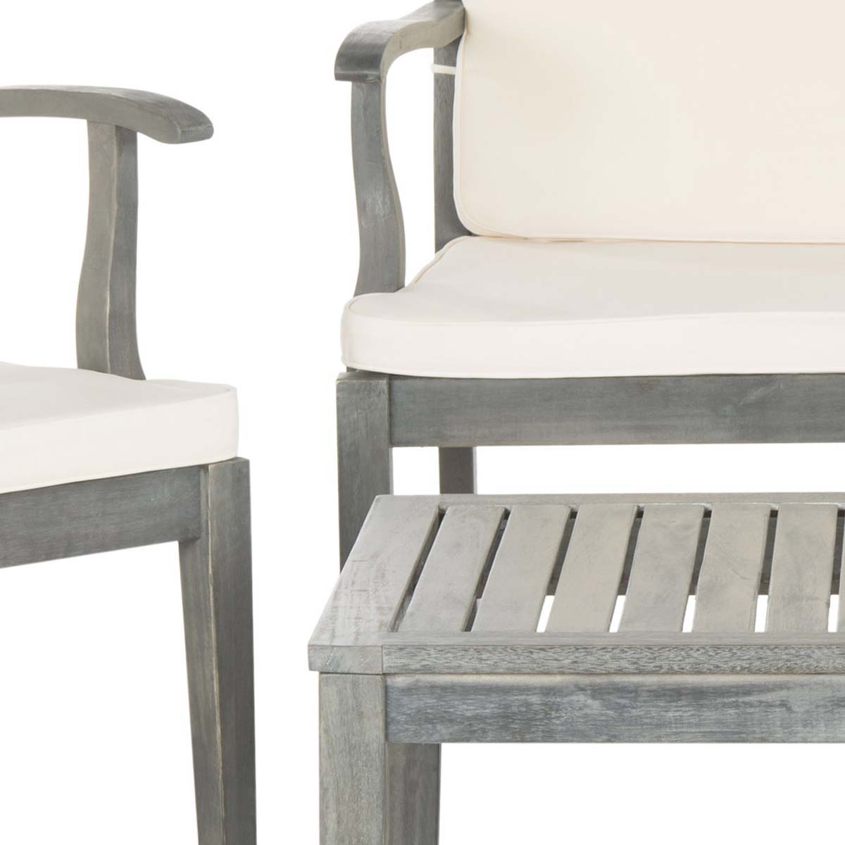 Safavieh Bradbury 4Pc Outdoor Living Set , PAT6710 - Ash Grey/Beige