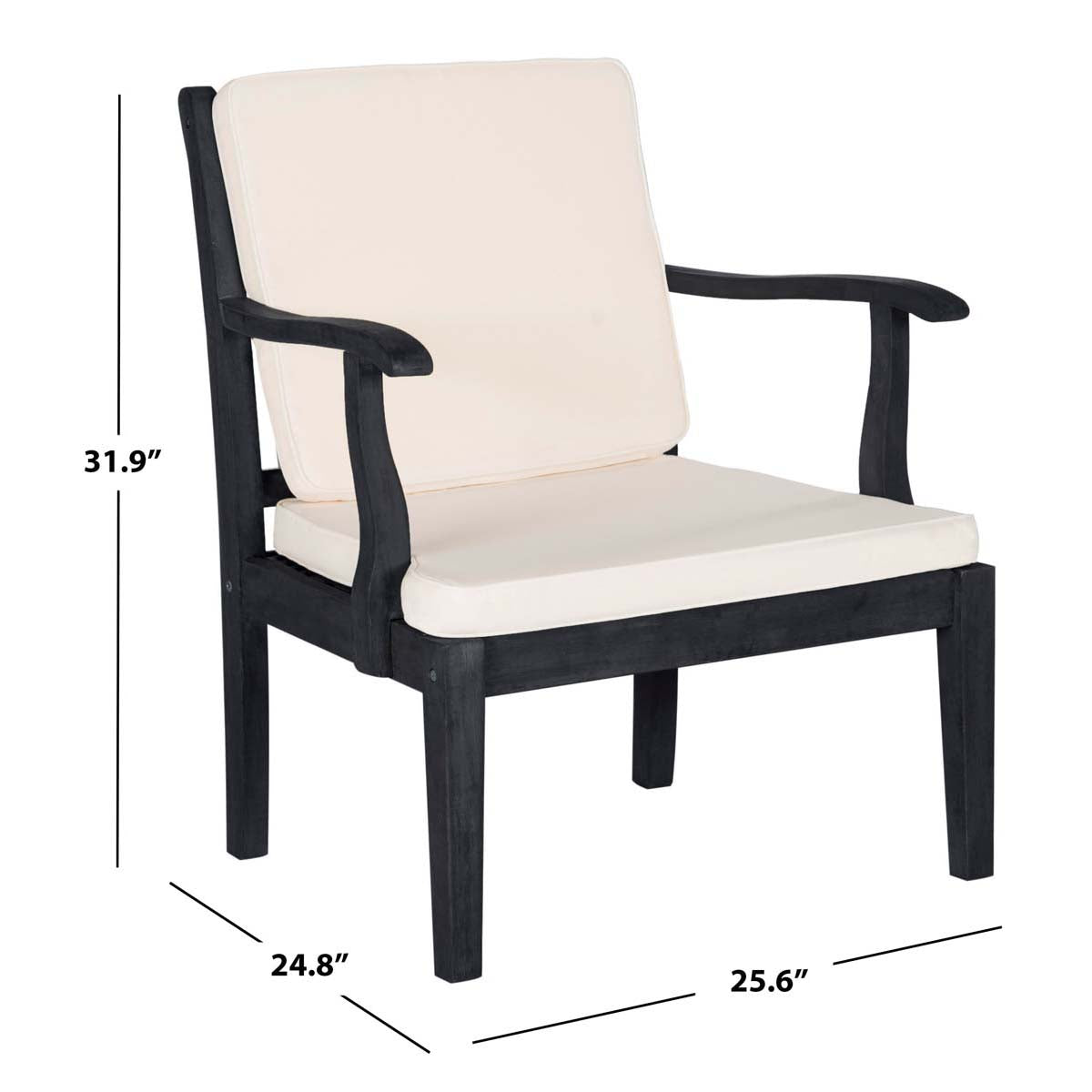 Safavieh Bradbury 4Pc Outdoor Living Set , PAT6710 - Dark Slate Grey