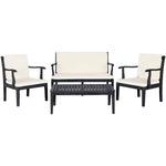 Safavieh Bradbury 4Pc Outdoor Living Set , PAT6710 - Dark Slate Grey