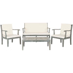 Safavieh Fresno 4Pc Outdoor Living Set , PAT6711 - Ash Grey/Beige
