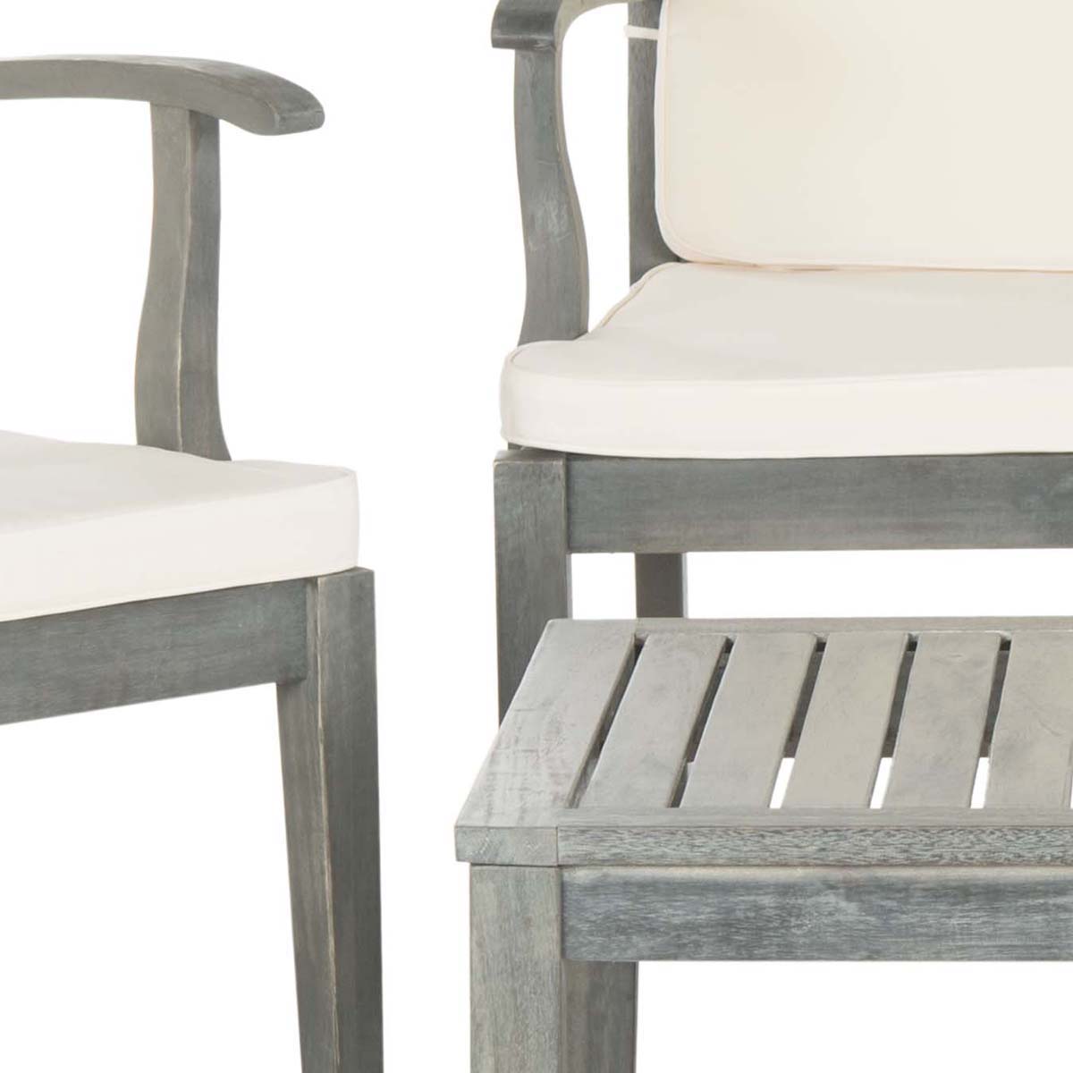 Safavieh Fresno 4Pc Outdoor Living Set , PAT6711 - Ash Grey/Beige