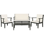 Safavieh Fresno 4Pc Outdoor Living Set , PAT6711 - Dark Slate Grey/Beige
