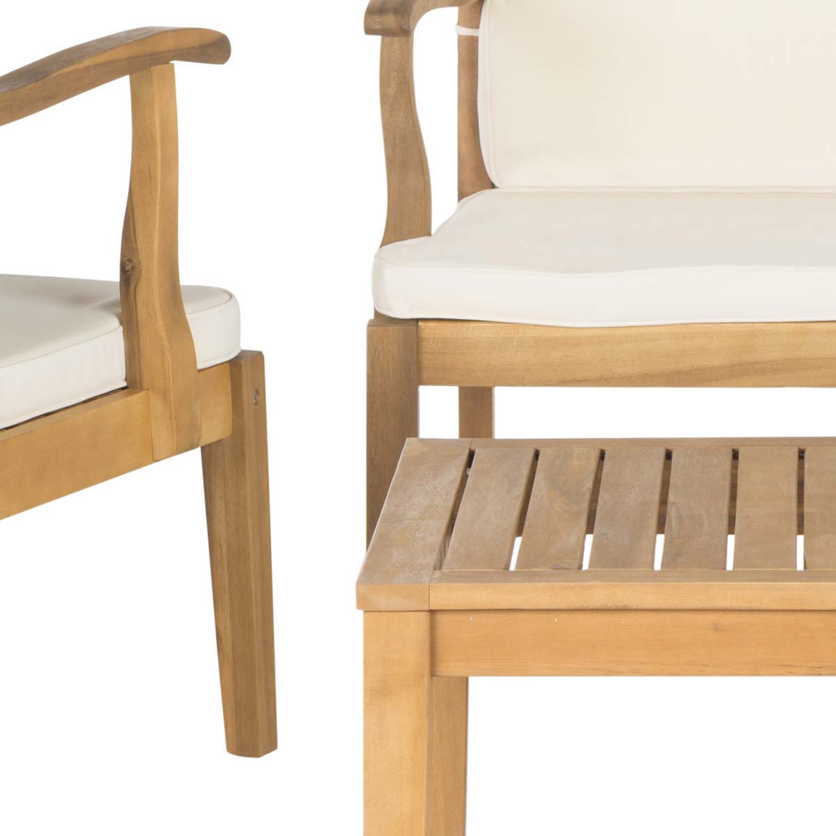 Safavieh Montclair 4Pc Outdoor Living Set , PAT6712 - Natural/Beige