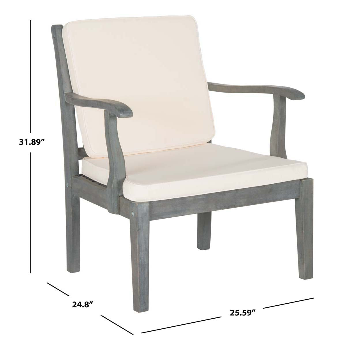 Safavieh Montclair 4Pc Outdoor Living Set , PAT6712 - Ash Grey/Beige