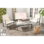 Safavieh Montclair 4Pc Outdoor Living Set , PAT6712 - Ash Grey/Beige