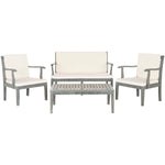 Safavieh Montclair 4Pc Outdoor Living Set , PAT6712 - Ash Grey/Beige