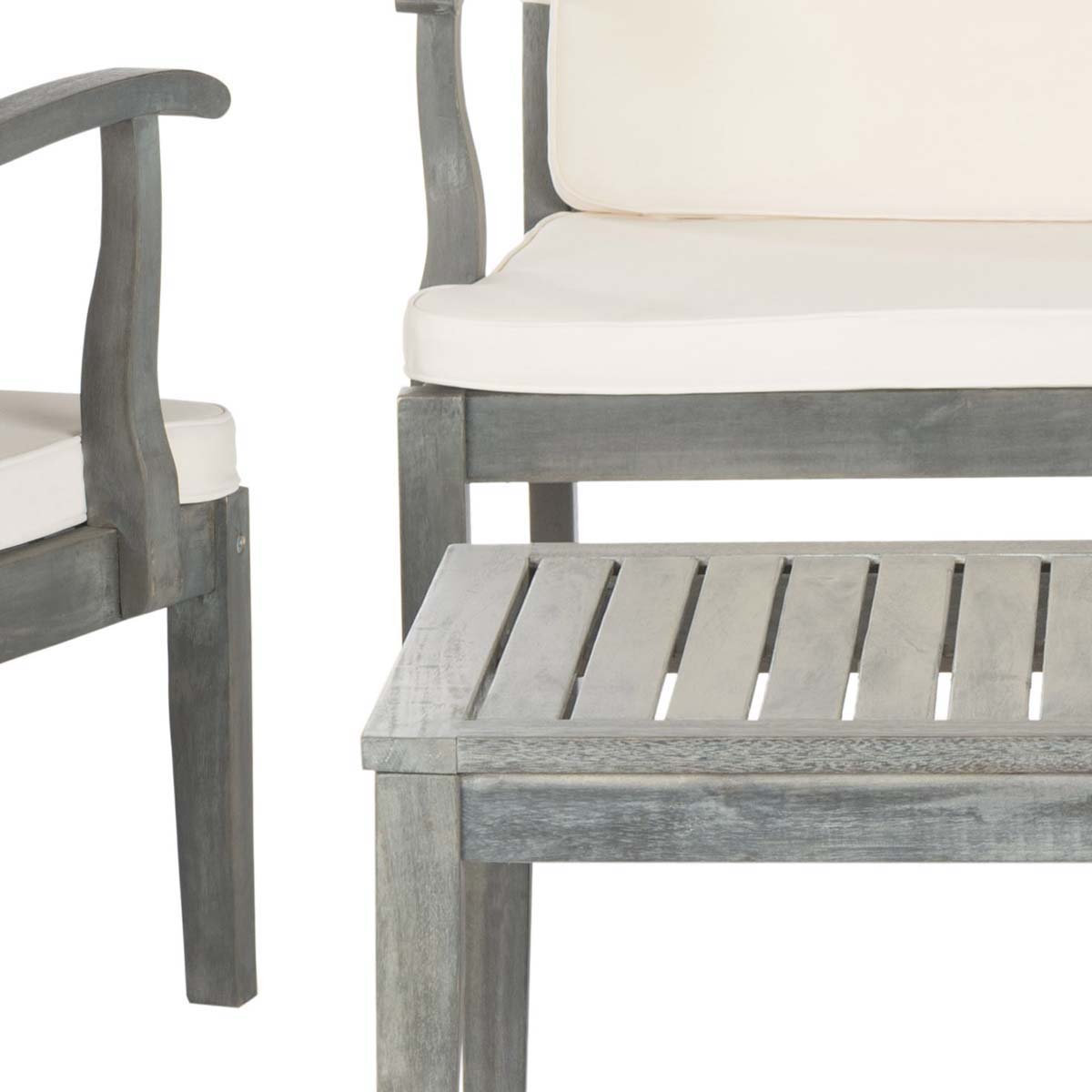 Safavieh Montclair 4Pc Outdoor Living Set , PAT6712 - Ash Grey/Beige