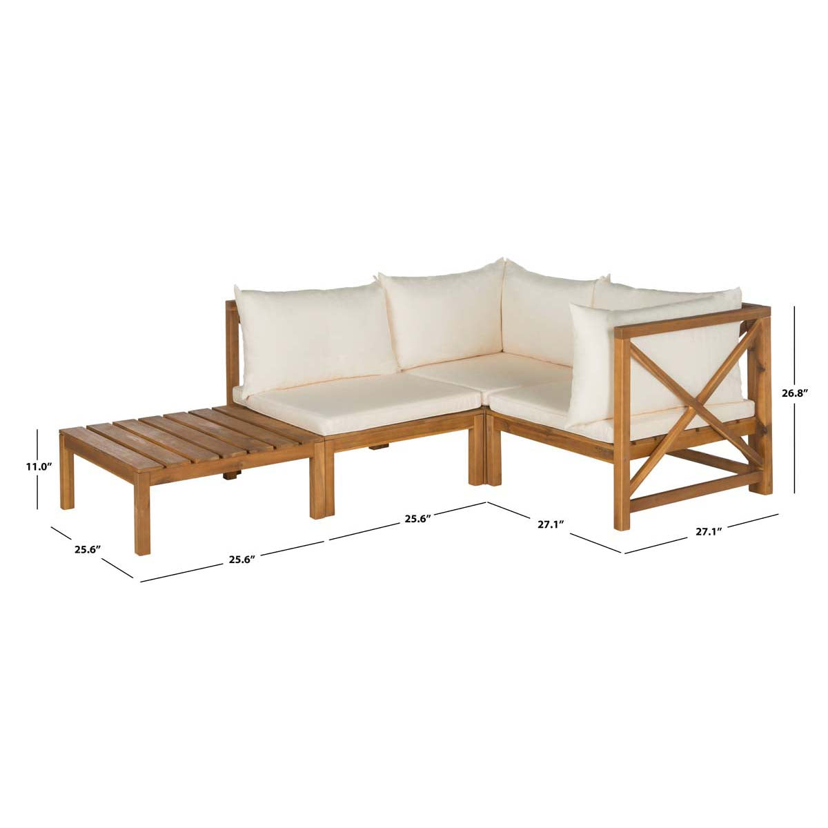 Safavieh Lynwood Modular Outdoor Sectional , PAT6713 - Natural/Beige