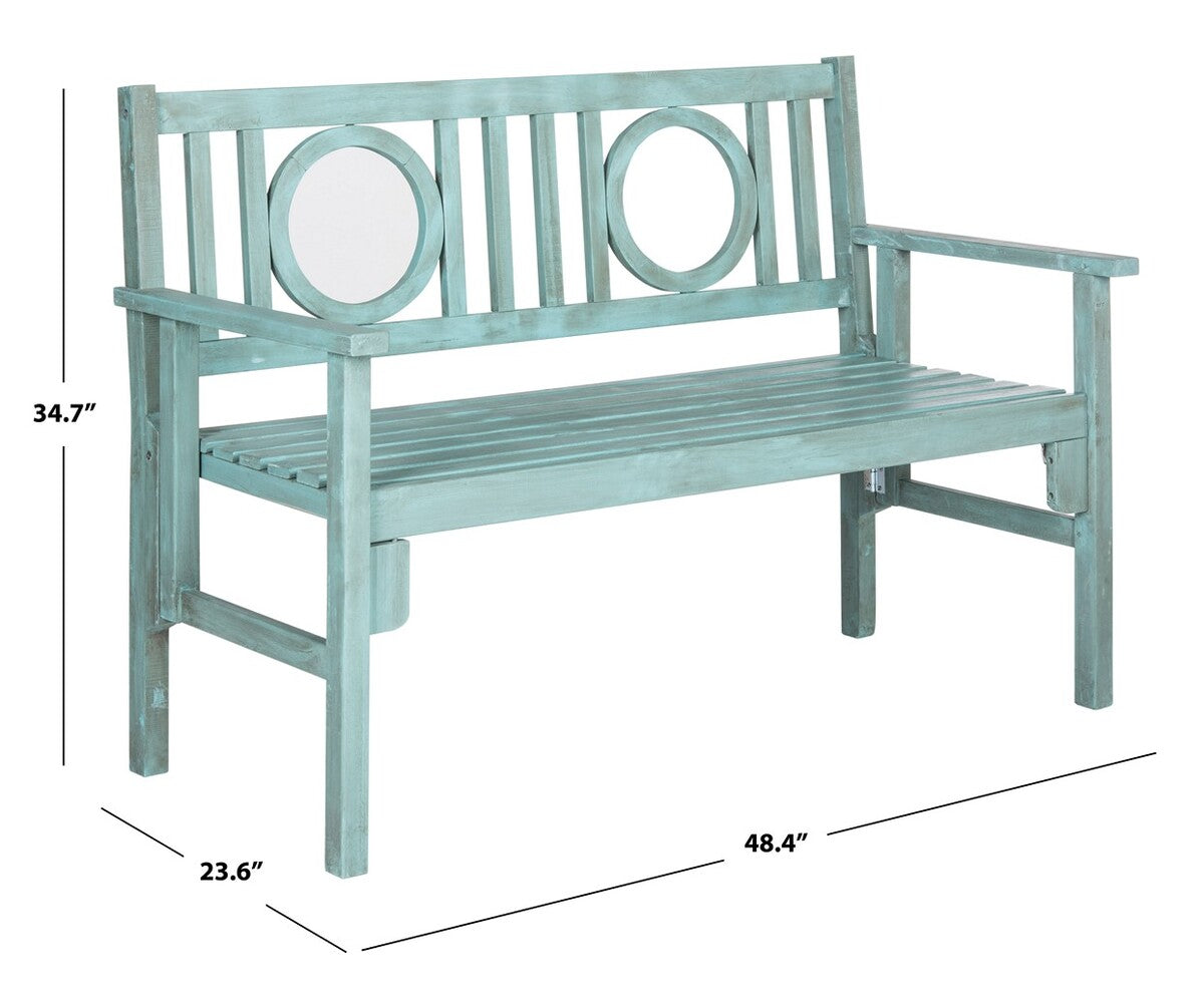 Safavieh Piedmont Folding Bench , PAT6714 - Beach House Blue