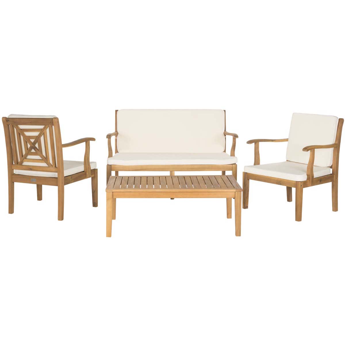 Safavieh Del Mar 4 Pc Outdoor Set , PAT6717 - Natural/Beige
