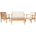 Safavieh Del Mar 4 Pc Outdoor Set , PAT6717 - Natural/Beige