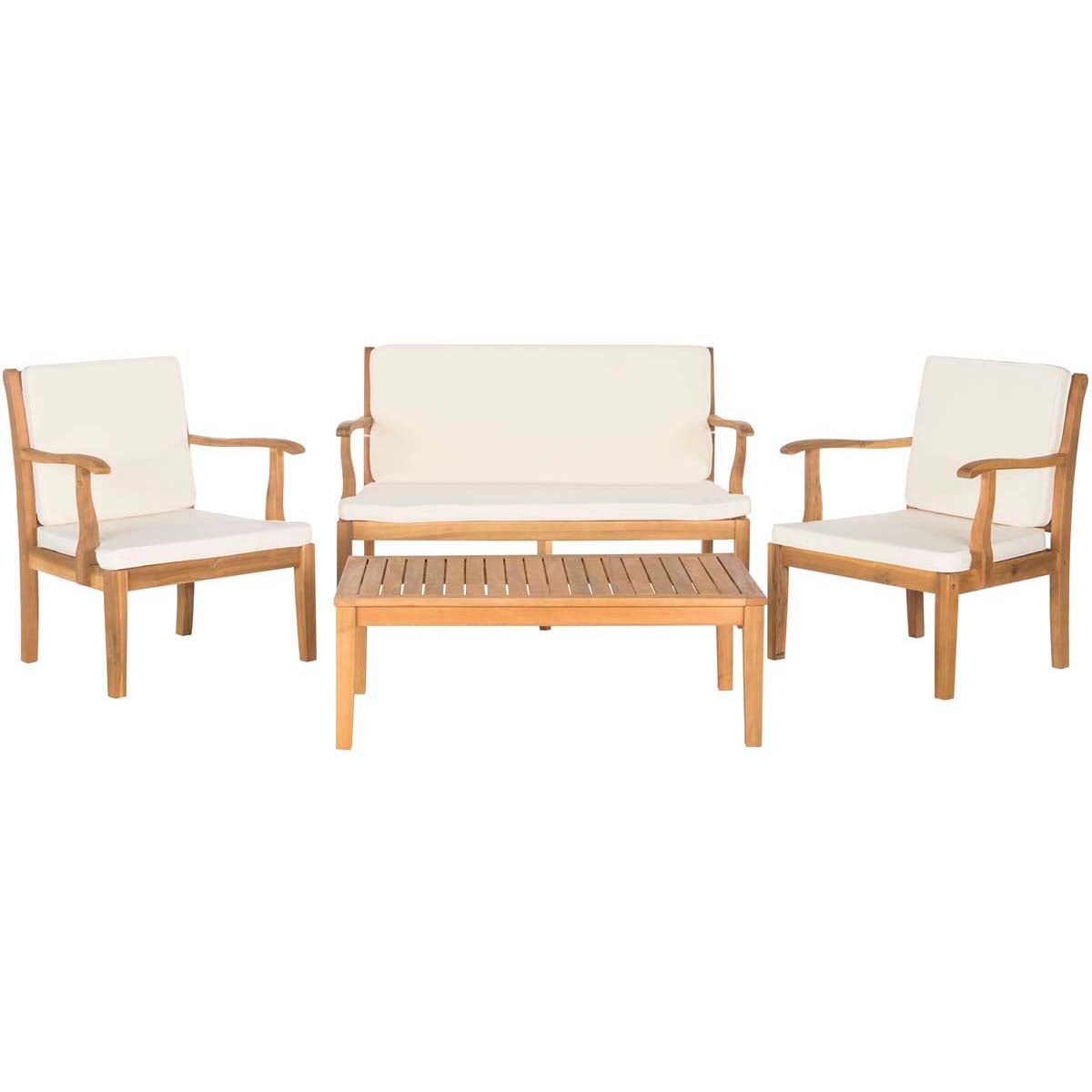 Safavieh Del Mar 4 Pc Outdoor Set , PAT6717 - Natural/Beige