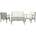 Safavieh Del Mar 4 Pc Outdoor Set , PAT6717 - Ash Grey/Beige