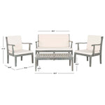 Safavieh Del Mar 4 Pc Outdoor Set , PAT6717 - Ash Grey/Beige