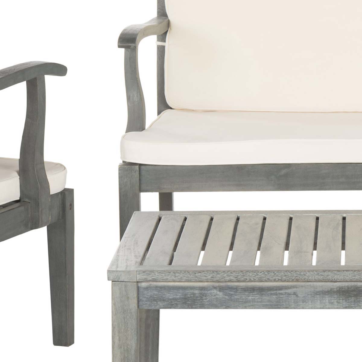 Safavieh Del Mar 4 Pc Outdoor Set , PAT6717 - Ash Grey/Beige