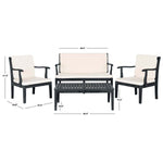 Safavieh Del Mar 4 Pc Outdoor Set , PAT6717 - Dark Slate Grey/Beige
