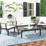 Safavieh Del Mar 4 Pc Outdoor Set , PAT6717 - Dark Slate Grey/Beige