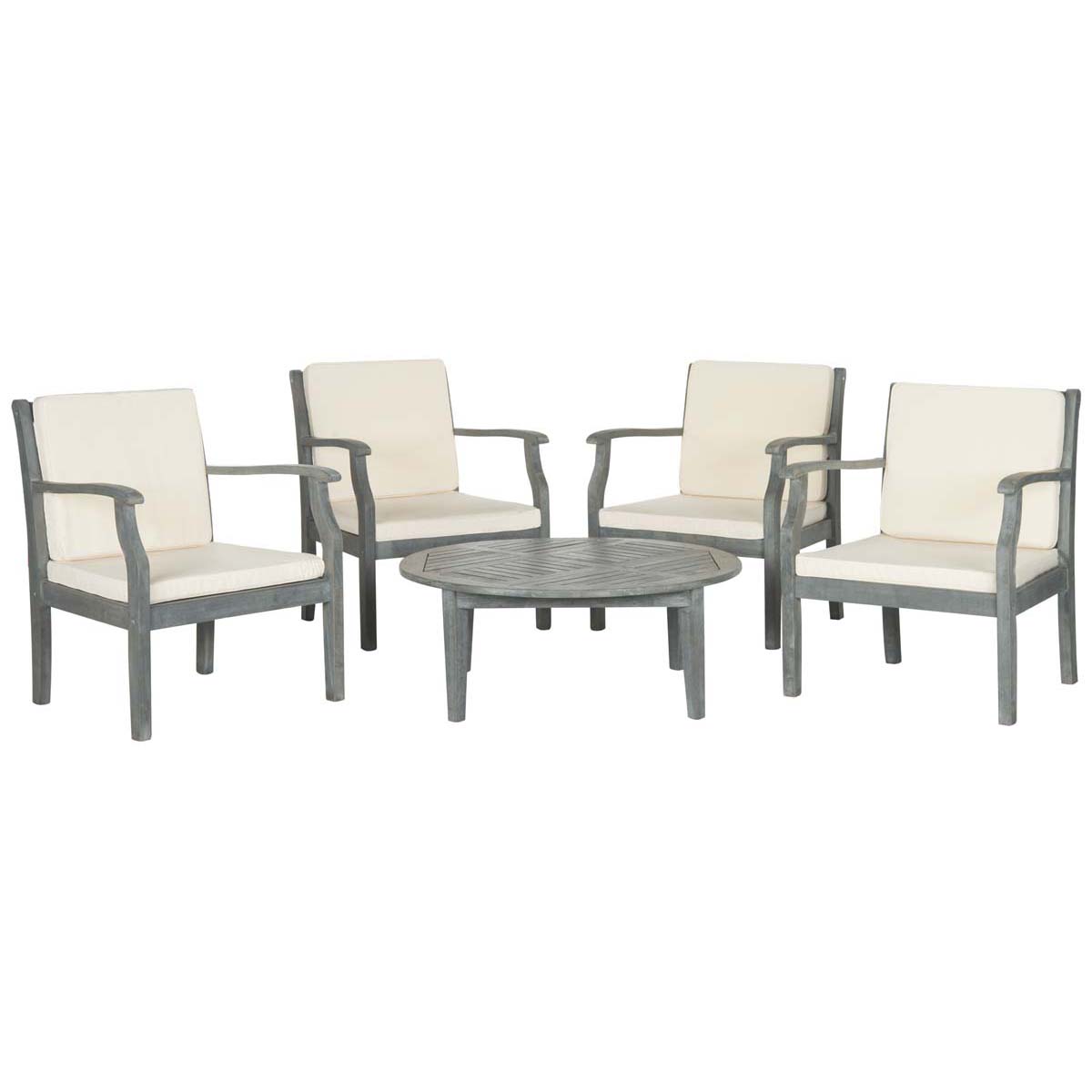 Safavieh Anaheim 5 Pc Coffee Set , PAT6718 - Ash Grey/Beige