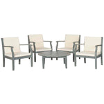 Safavieh Anaheim 5 Pc Coffee Set , PAT6718 - Ash Grey/Beige