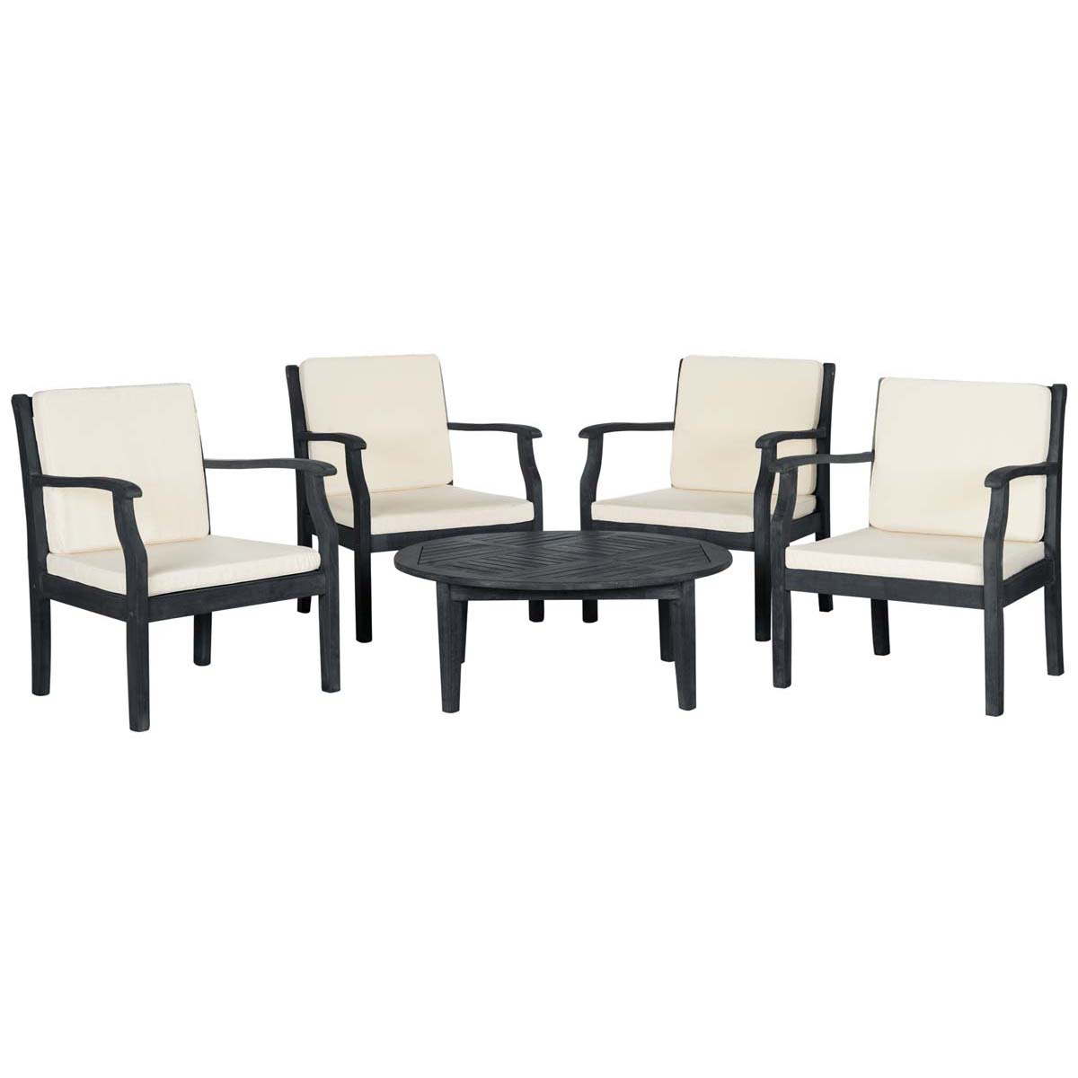 Safavieh Anaheim 5 Pc Coffee Set , PAT6718 - Dark Slate Grey/Beige