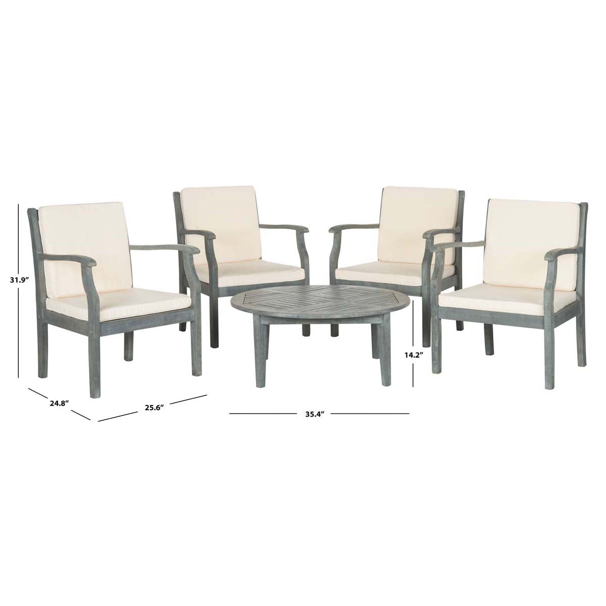 Safavieh Colfax 5 Pc Coffee Set , PAT6719 - Ash Grey/Beige