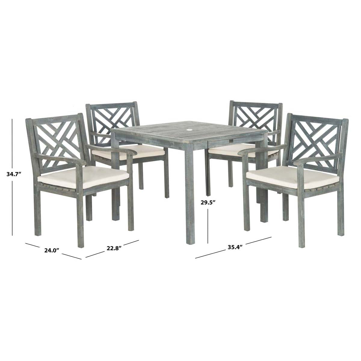 Safavieh Bradbury 5 Pc Dining Set , PAT6720 - Ash Grey/Beige