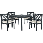 Safavieh Bradbury 5 Pc Dining Set , PAT6720 - Dark Slate Grey/Beige