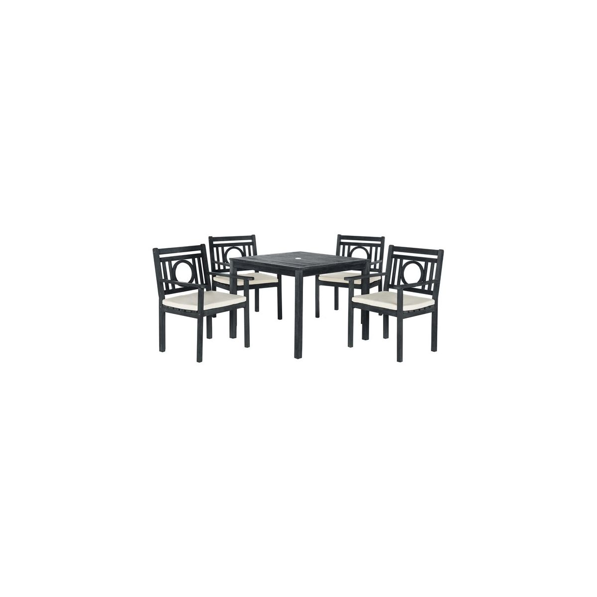 Safavieh Montclair 5 Pc Dining Set , PAT6721 - Dark Slate Grey/Beige