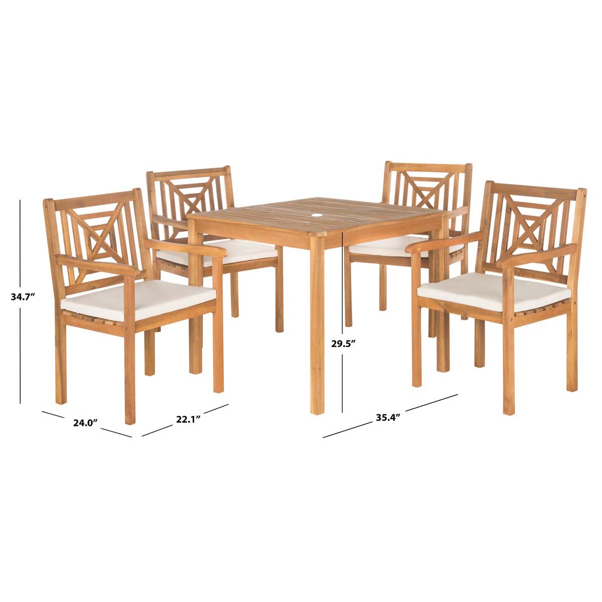 Safavieh Del Mar 5 Pc Dining Set , PAT6722 - Natural/Beige