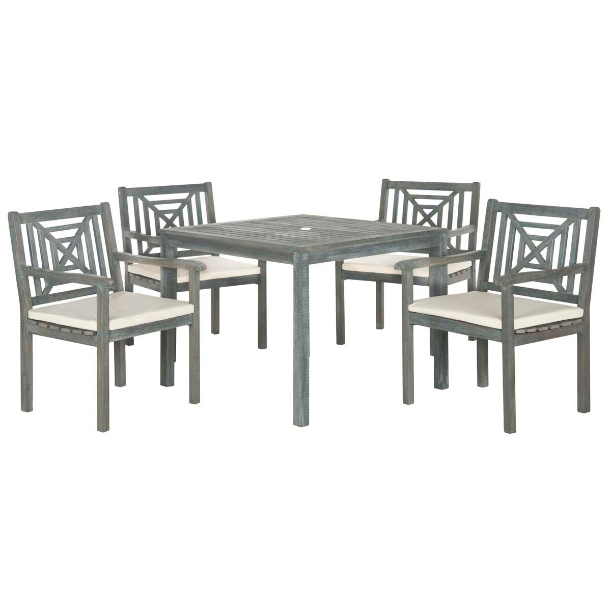Safavieh Del Mar 5 Pc Dining Set , PAT6722 - Ash Grey/Beige