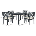 Safavieh Del Mar 5 Pc Dining Set , PAT6722 - Dark Slate Grey/Beige
