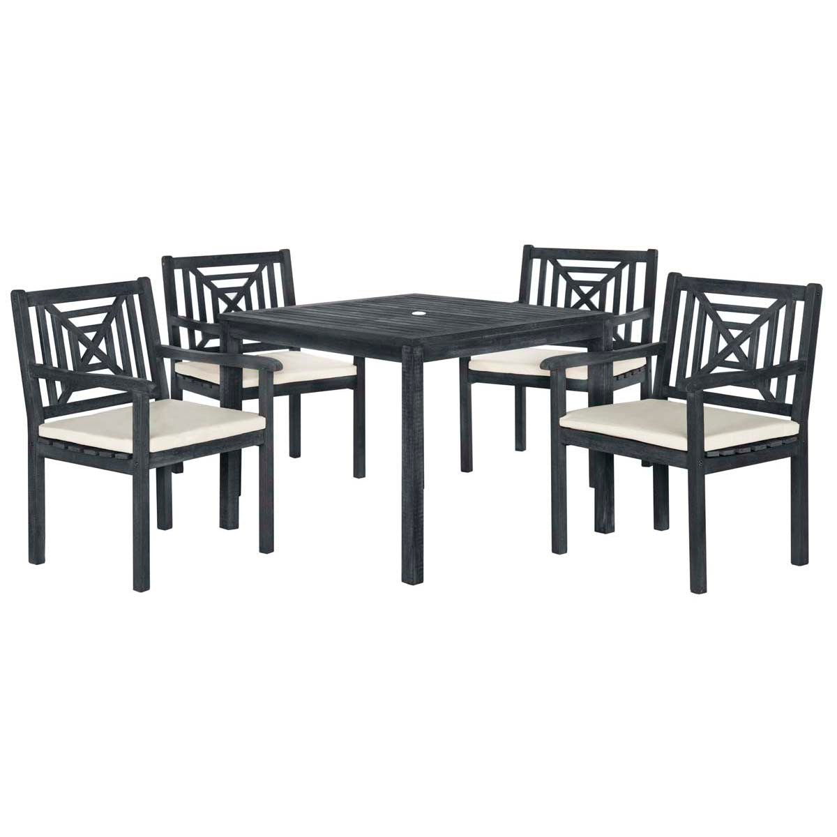 Safavieh Del Mar 5 Pc Dining Set , PAT6722 - Dark Slate Grey/Beige