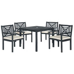 Safavieh Del Mar 5 Pc Dining Set , PAT6722 - Dark Slate Grey/Beige