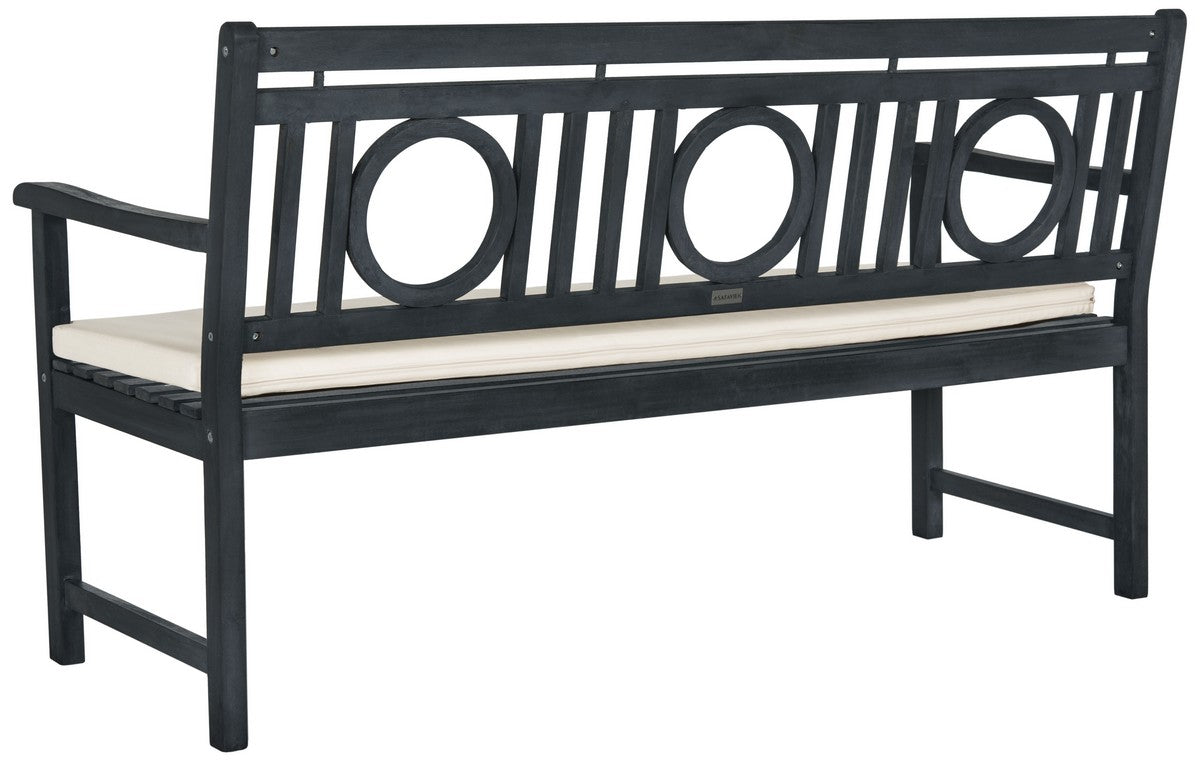 Safavieh Montclair 3 Seat Bench , PAT6736 - Dark Slate Grey/Beige