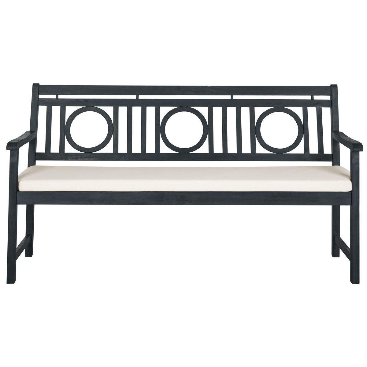 Safavieh Montclair 3 Seat Bench , PAT6736 - Dark Slate Grey/Beige