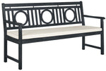 Safavieh Montclair 3 Seat Bench , PAT6736 - Dark Slate Grey/Beige