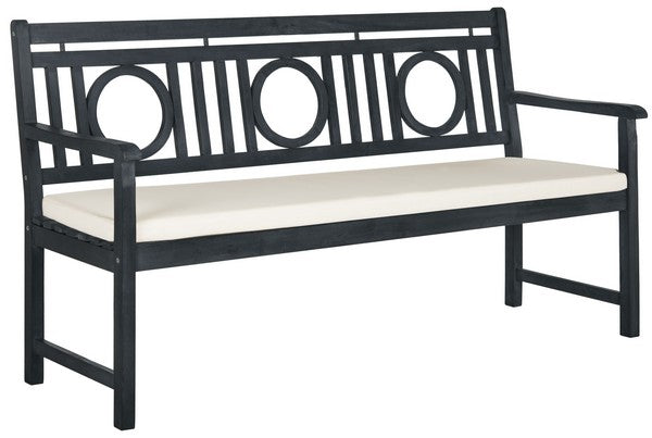 Safavieh Montclair 3 Seat Bench , PAT6736 - Dark Slate Grey/Beige
