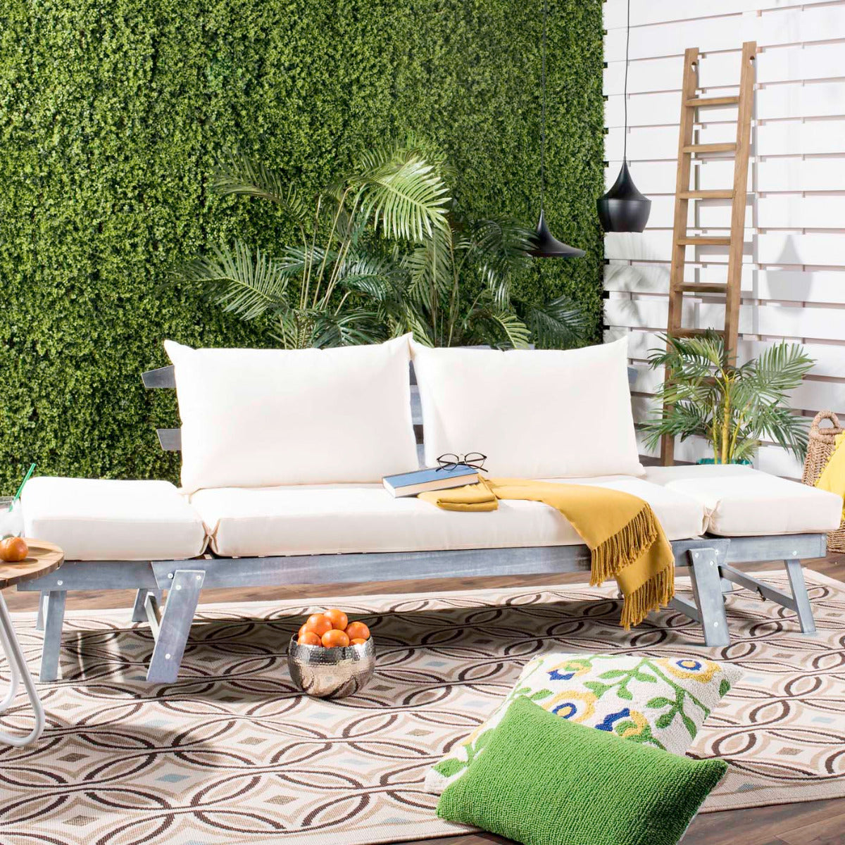 Safavieh Tandra Modern Contemporary Daybed , PAT6745 - Ash Grey/White/Navy