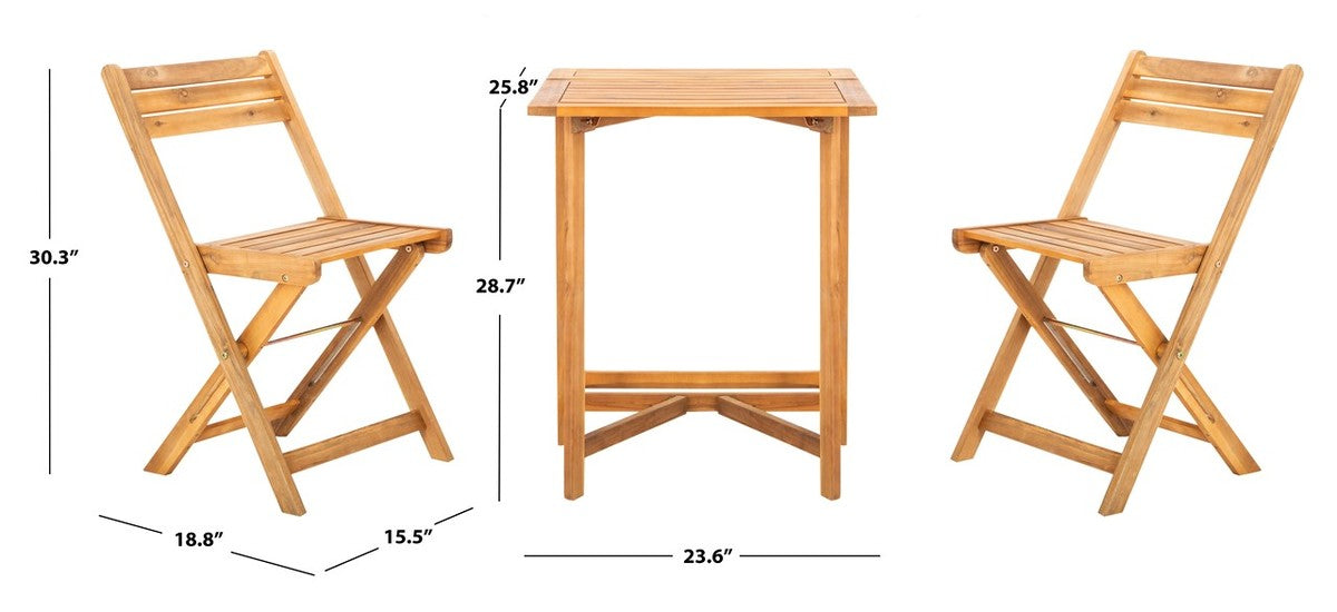 Safavieh Gallo Balcony Bistro Set , PAT6751 - Natural