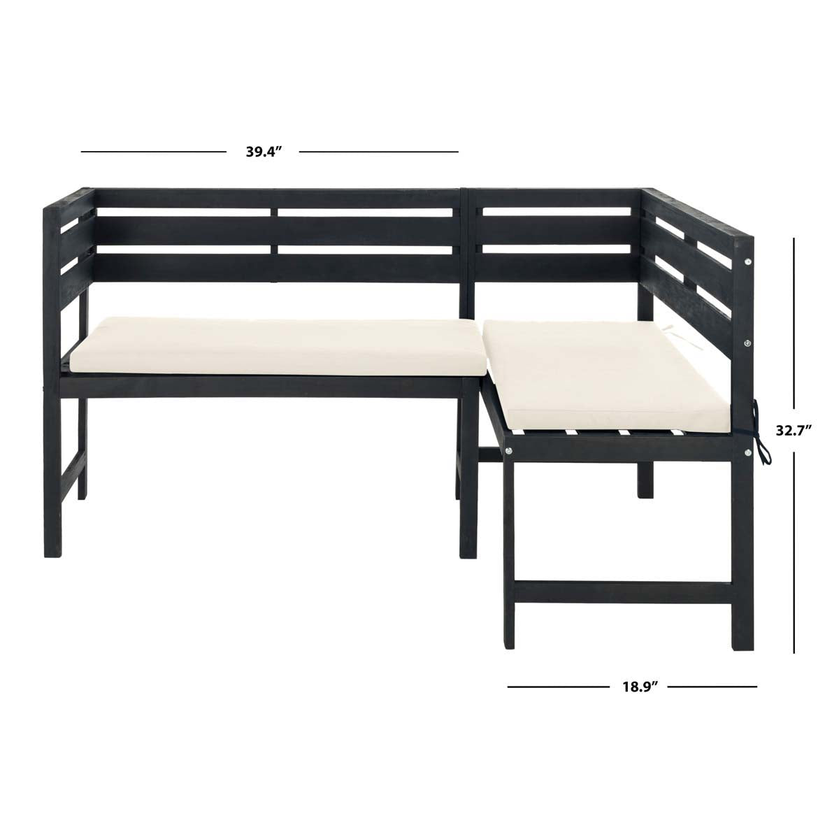 Safavieh Wilton Balcony Corner Lounge Set , PAT6754 - Dark Slate Grey/Beige