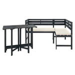 Safavieh Wilton Balcony Corner Lounge Set , PAT6754 - Dark Slate Grey/Beige